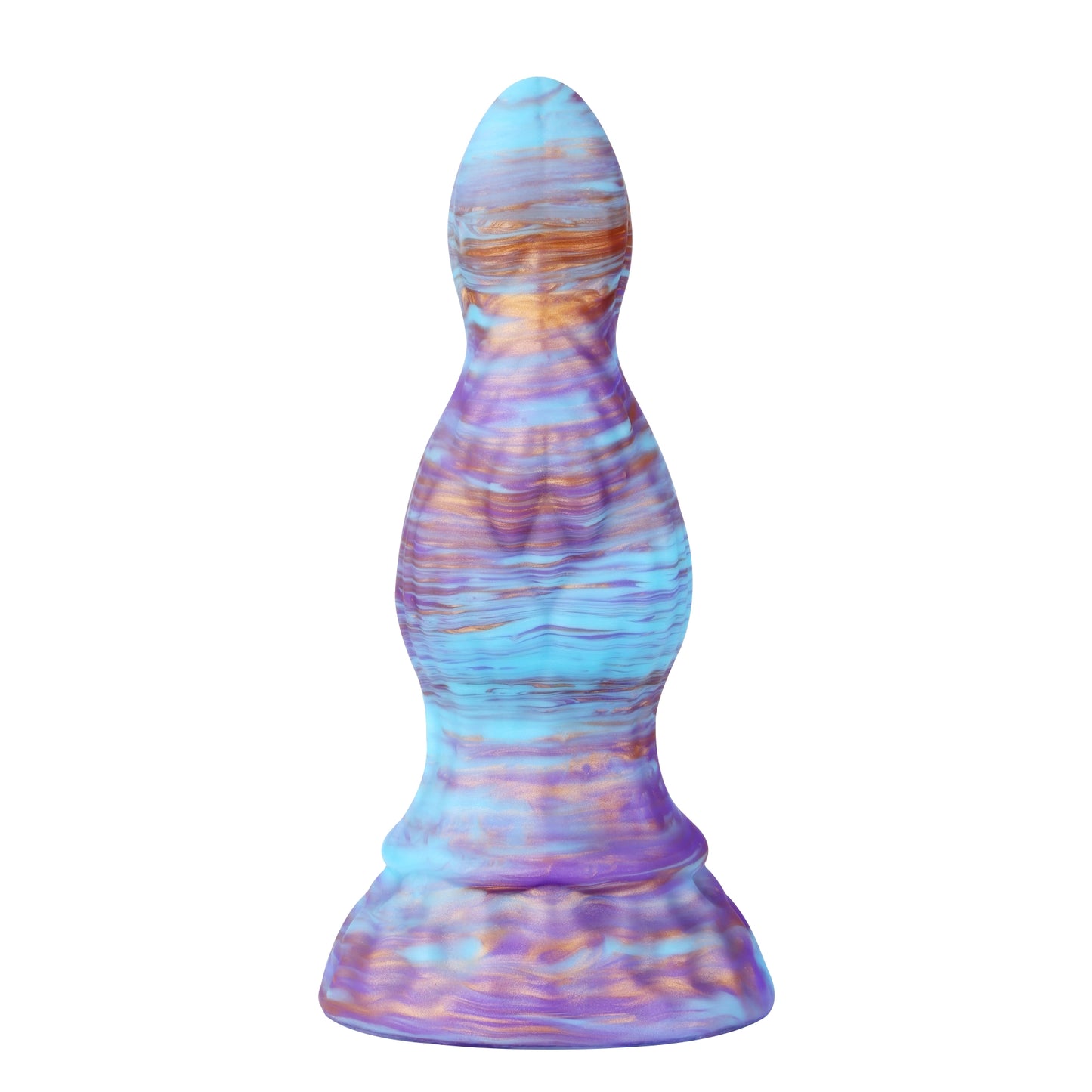21cm Astro Fantasy Dildo with Suction Cup | Vibrating Bulb Design in Purple, Blue, and Gold |.