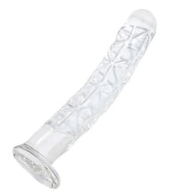 Luxury Glass Dildo for Sensual Stimulation - 18 cm Size, Unique Ribbed Design, Premium Material -.