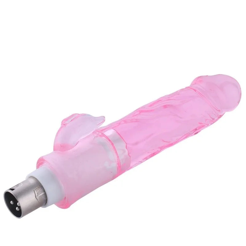 Dildo Pink with Clitoris Stimulation 3XLR Connector for the Auxfun Basic Sex Machine
