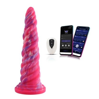 Premium siliconen anale dildo met uniek ontwerp, trilling - handsfree genot - 25 cm