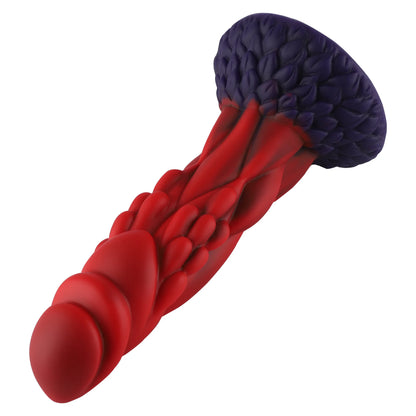 Wildolo Fantasy Zuignap Dildo Nesbu - 21 cm, Rood | Realistische Siliconen Vibrator Speeltje voor Intense.