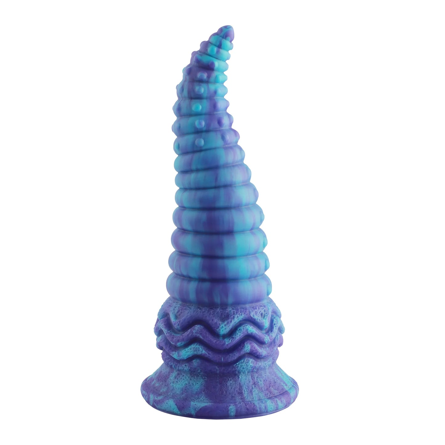 24 cm Blue Anal Spiral Fantasy Suction Cup Dildo | Wildolo Realistic Glow in the Dark Anal Fantasy.