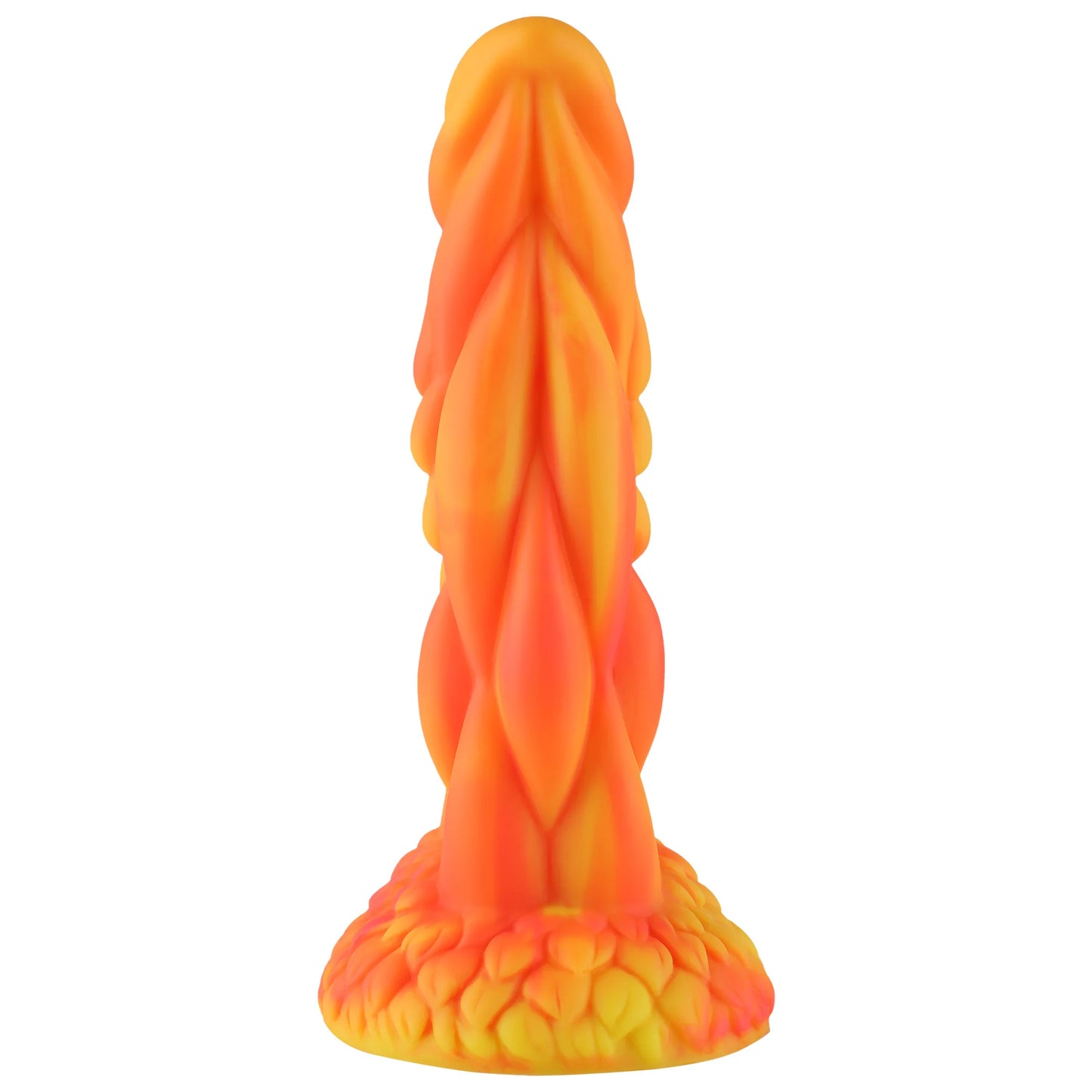 Wildolo Fantasy zuignap dildo oranje 21 cm - trillende realistische oranje dildo voor handsfree gebruik.