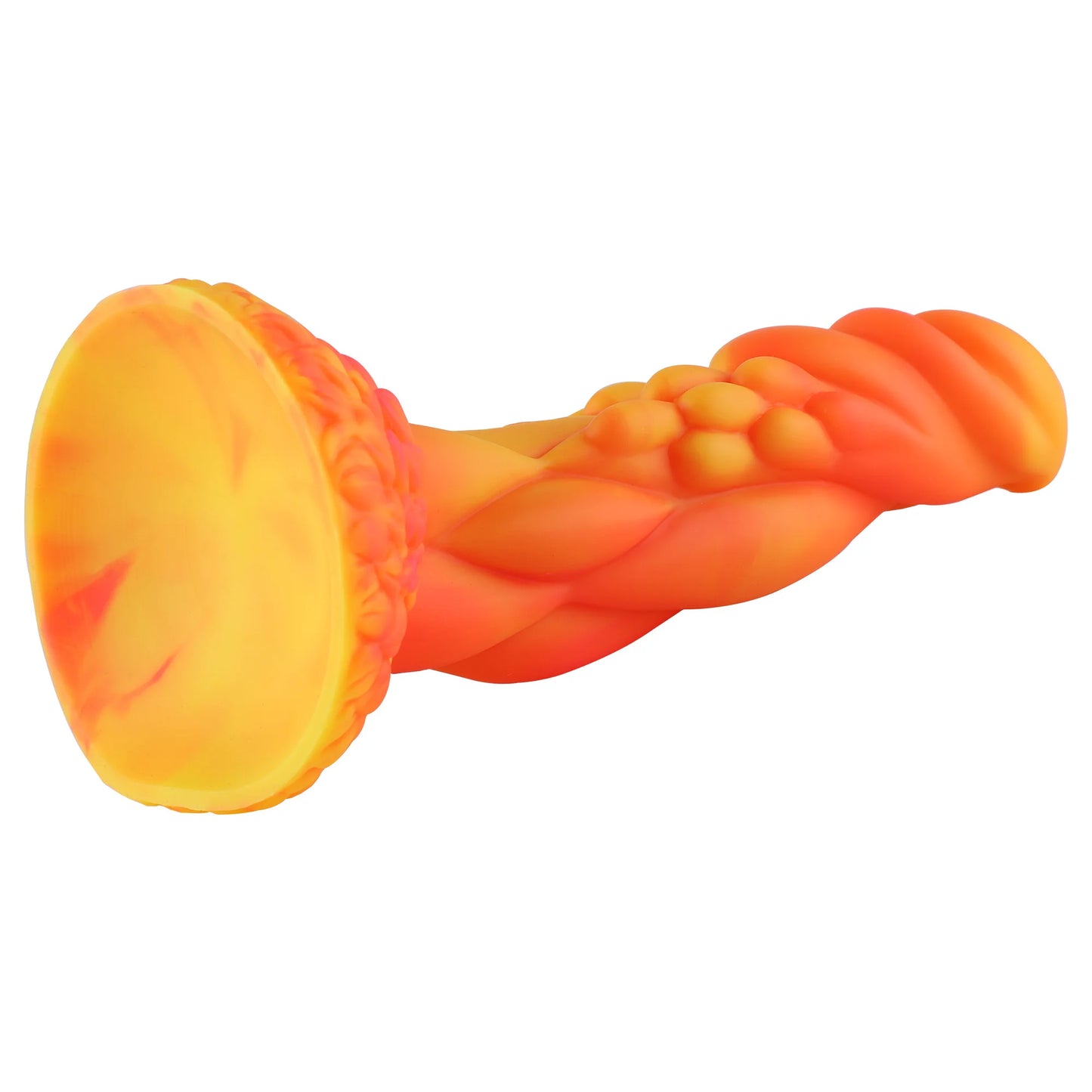 Wildolo Fantasy zuignap dildo oranje 21 cm - trillende realistische oranje dildo voor handsfree gebruik.