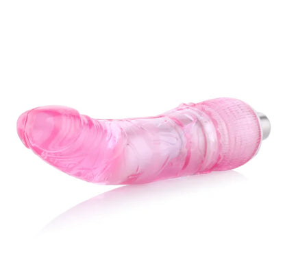 Anale roze dildo met kromming 3XLR-connector voor Auxfun Basic seksspeeltje