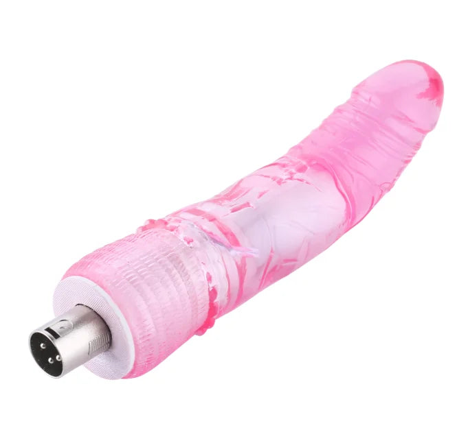 Anale roze dildo met kromming 3XLR-connector voor Auxfun Basic seksspeeltje