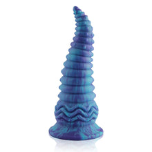 24 cm Blue Anal Spiral Fantasy Suction Cup Dildo | Wildolo Realistic Glow in the Dark Anal Fantasy.