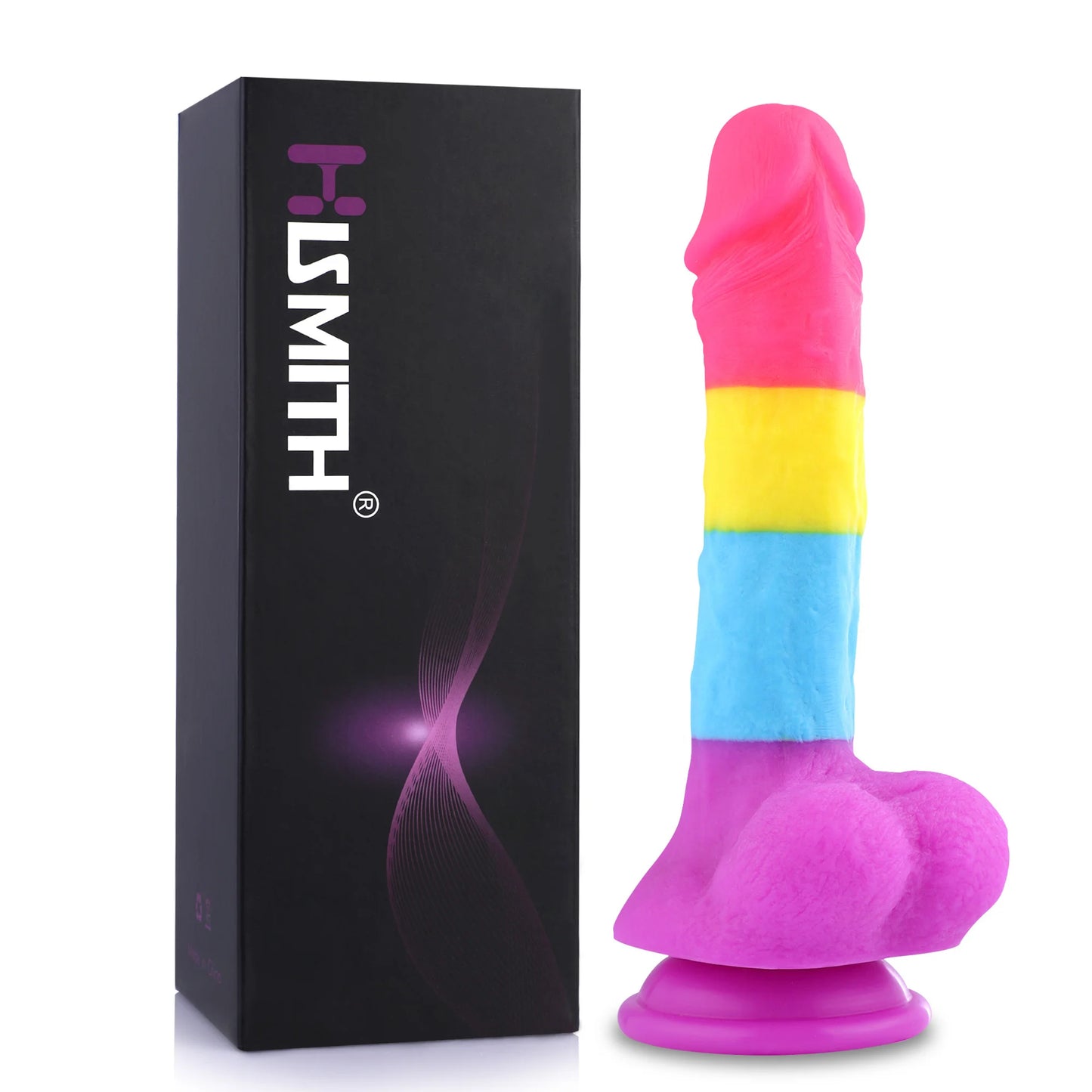 Fantasy Rainbow Sugar Dildo 22 cm - Colorful, Realistic & Powerful Silicone Toy