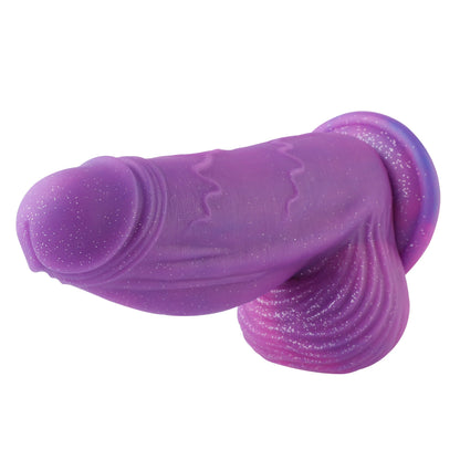 Fantasy Purple Dildo with Suction Cup 26 cm - Premium Silicone, Textured Shaft, Hands-Free Use