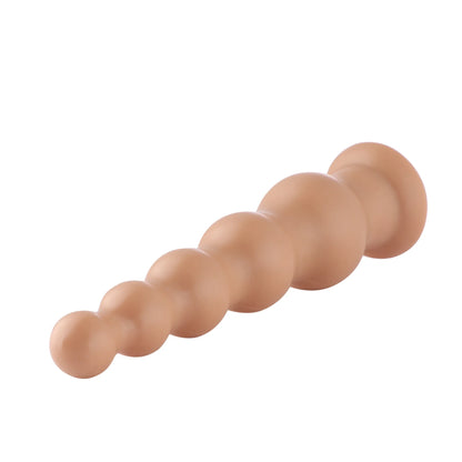 Ribbelige dildo 3XLR voor Auxfun Basic seksspeeltje beige 21 cm