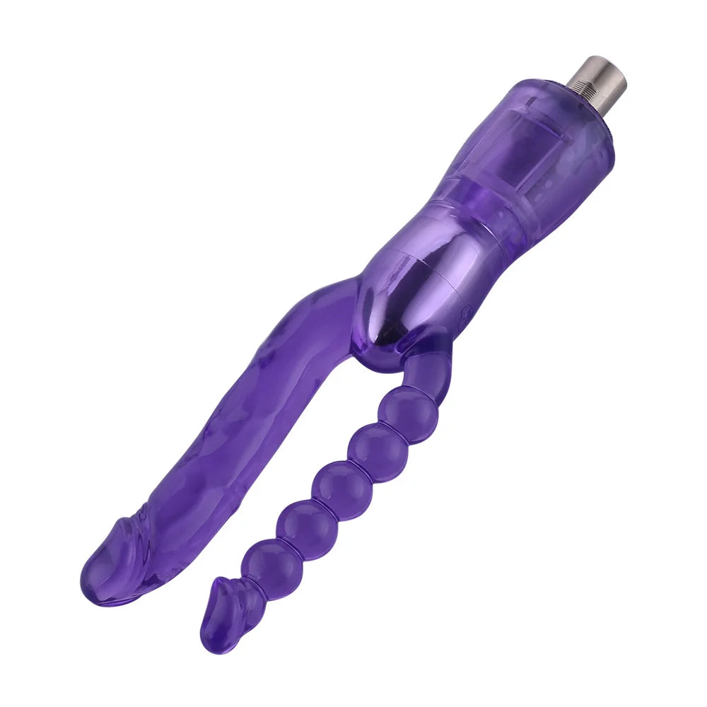 Dubbel geribbelde 3XLR dildo voor Auxfun Basic seksspeeltje 23 cm