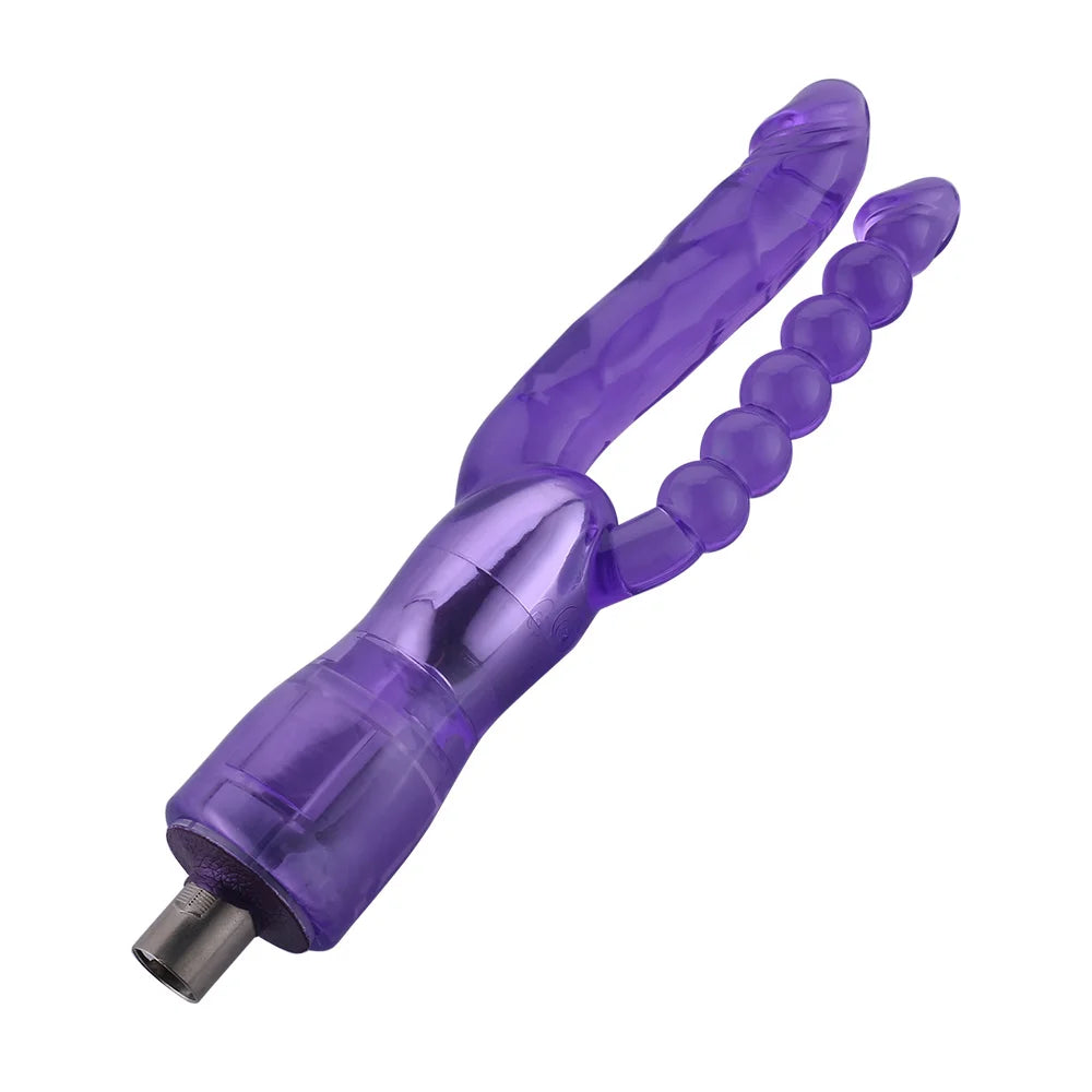 Dubbel geribbelde 3XLR dildo voor Auxfun Basic seksspeeltje 23 cm