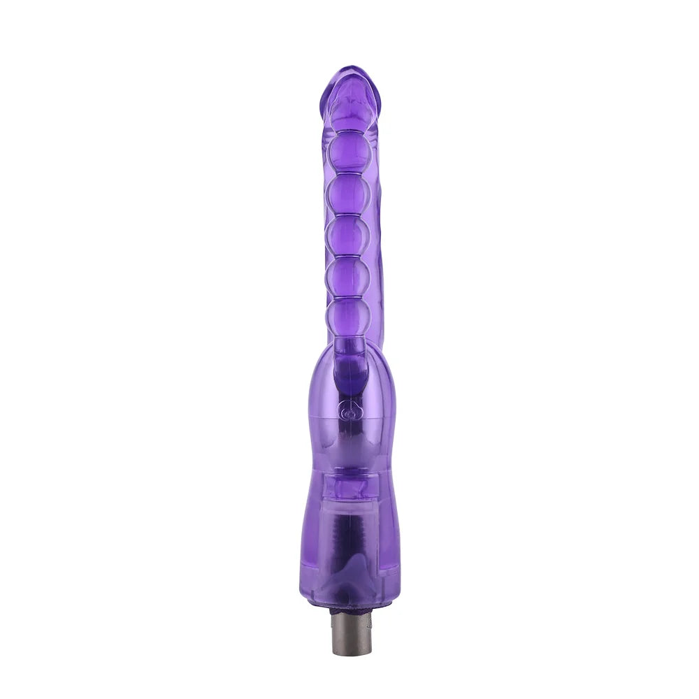 Dubbel geribbelde 3XLR dildo voor Auxfun Basic seksspeeltje 23 cm