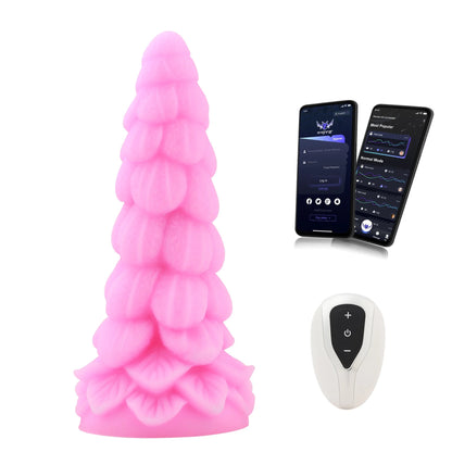 Glow in the Dark Fantasy Dildo 21 cm met trilling en zuignap | Afstandsbediening en app, 10.