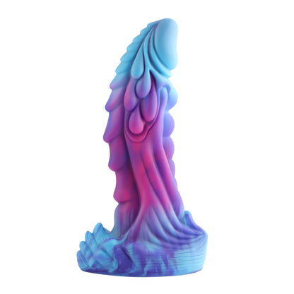 Vibrerende dildo met zuignap en app - 21 cm blauw | 10 vibratiemodi, realistische textuur,.