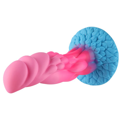 Wildolo® Fantasy zuignap dildo Nesbu - 21 cm lengte, extra gestructureerde schacht, handsfree plezier